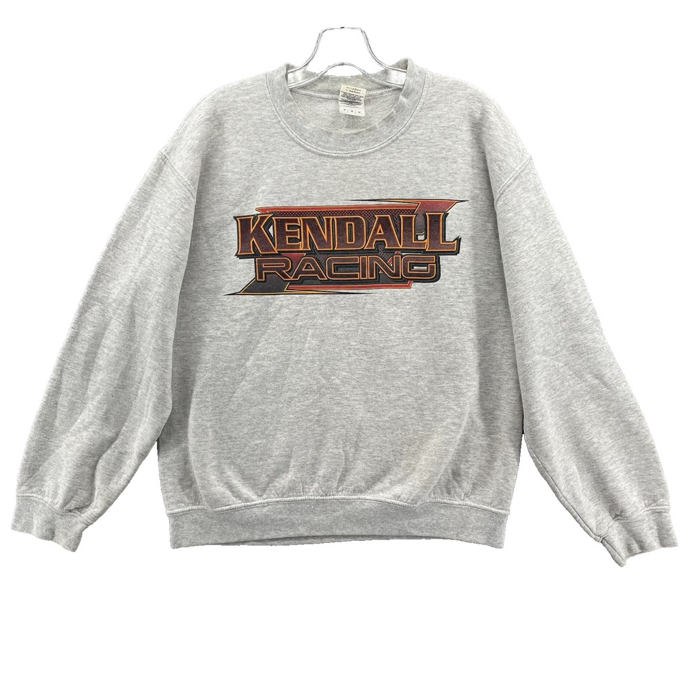 Vintage Kendal‎ Racing Sweater Mens Medium Gray Nascar Crew Team Competition 90s